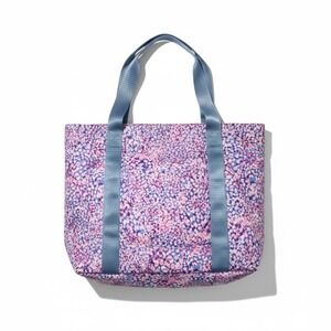 Wildfox Violet Purple Abstract Floral Print Zip Top Tote Bag NWT‎ HBW0181923271